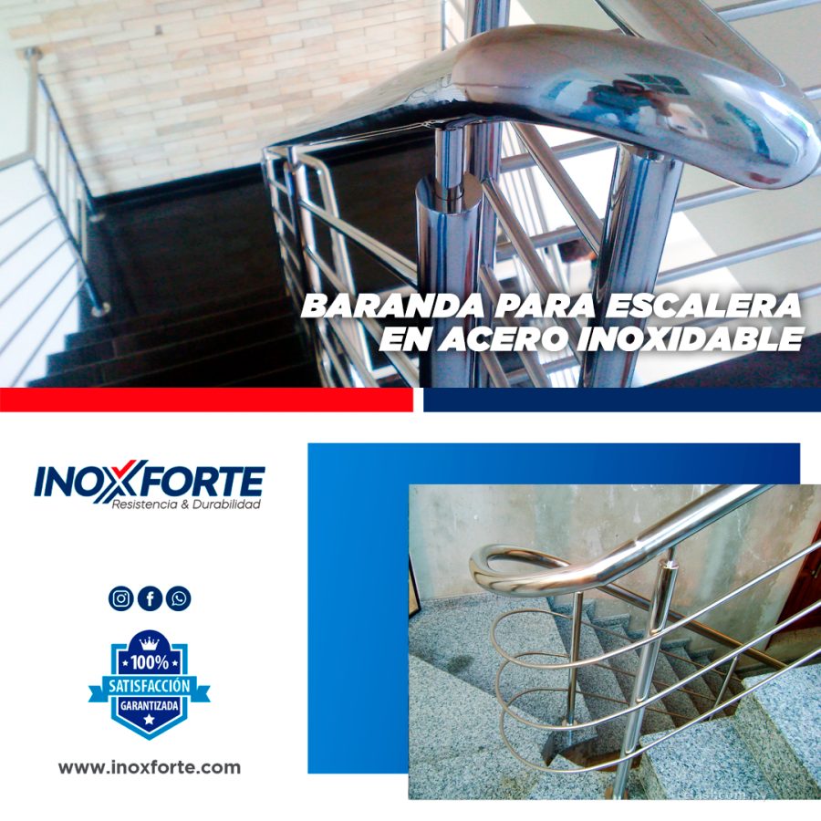 Baranda para escalera y balcón de acero inoxidable