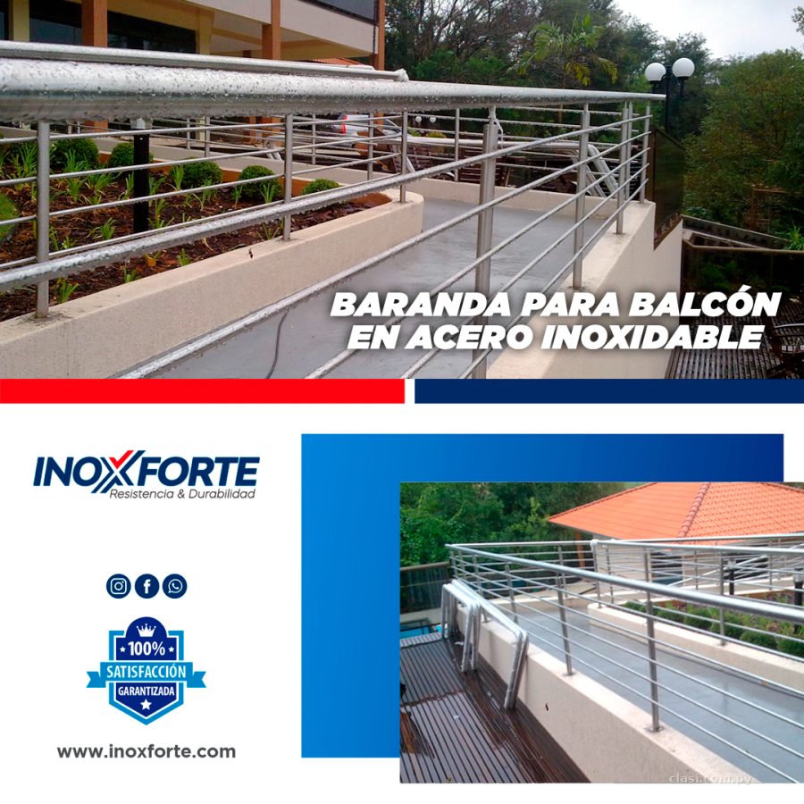 Baranda para escalera y balcón de acero inoxidable