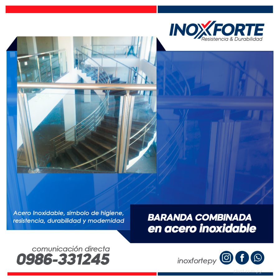 Baranda para escalera y balcón de acero inoxidable