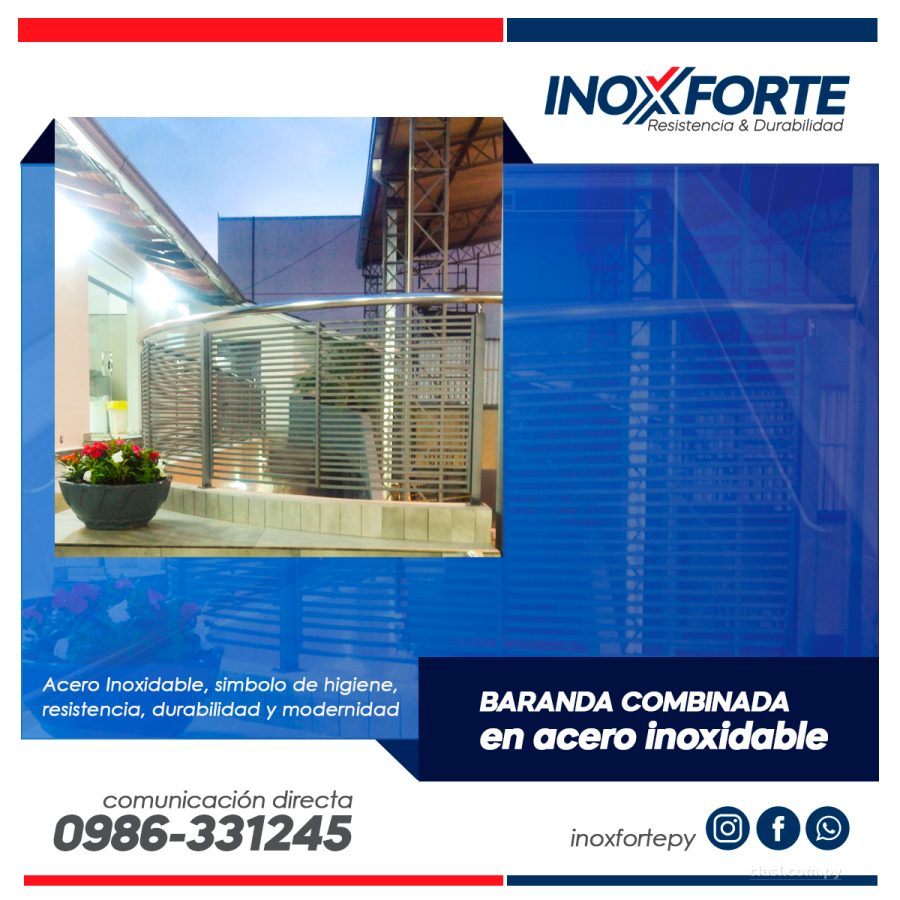 Baranda para escalera y balcón de acero inoxidable
