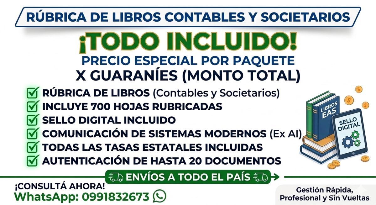 Rúbrica de Libros Contables y Societarios EAS - ¡Todo Incluido!